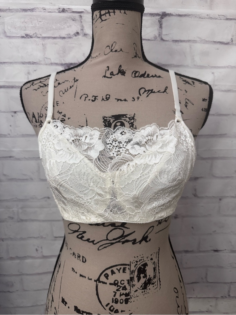 Soma Bra Size 34D Ivory Cami Style Lace Underwire Sexy Bralette